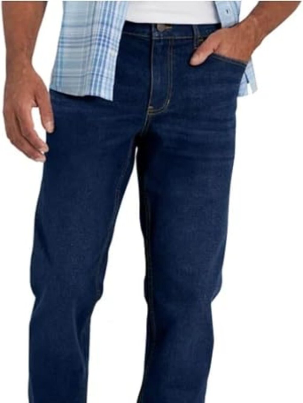 NEW Men's Izod Saltwater Straight Fit Stretch Denim Jeans - Dk Blue - Size 38x30